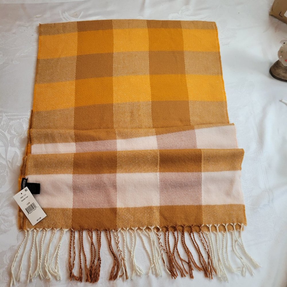 Steve Madden Colorblocked Buffalo Check Warm Color Tones: Oranges, Cream, NWT